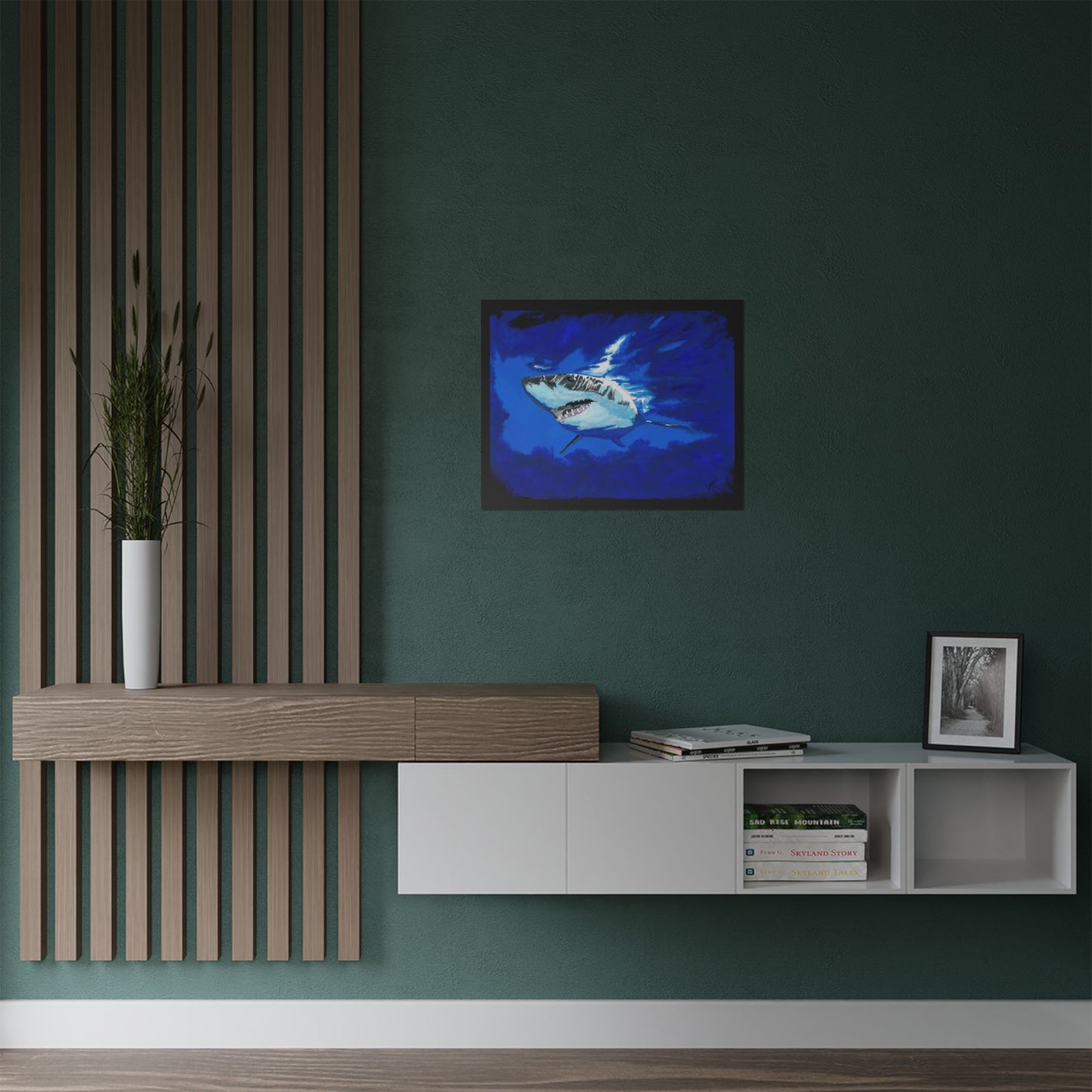 Ocean Adventure Shark Satin Poster (300gsm) - Vibrant Wall Art for Marine Life Lovers