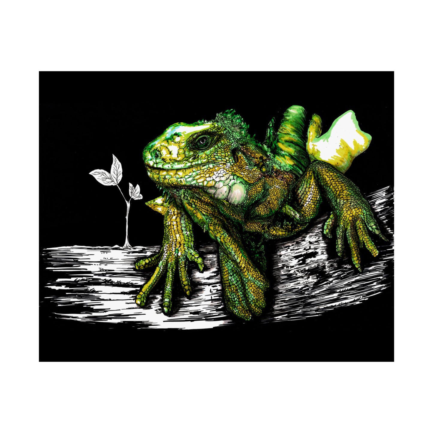 Vibrant Lizard Satin Poster - Stunning 300gsm Wall Art for Nature Lovers