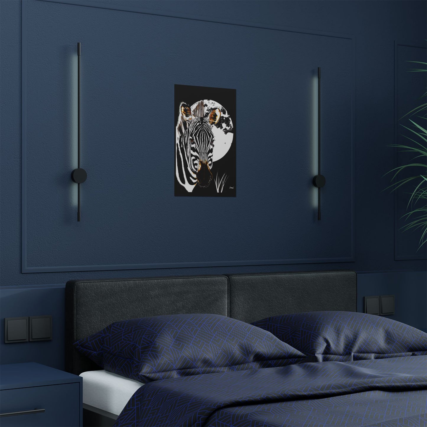 Zebra Satin Poster - Art Print Poster of the Original Art
