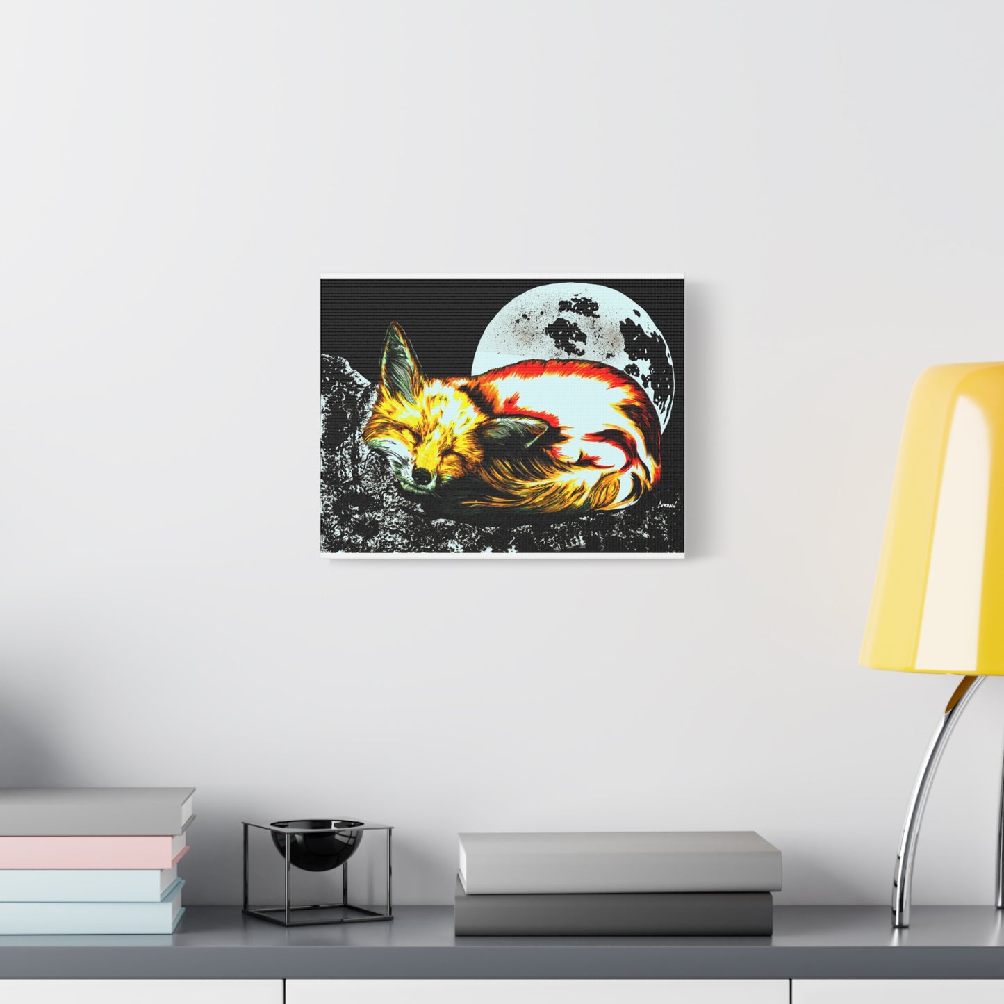 Red Fox Art Print of my Original hand drawn art printed on stretched canvas of a Red Fox