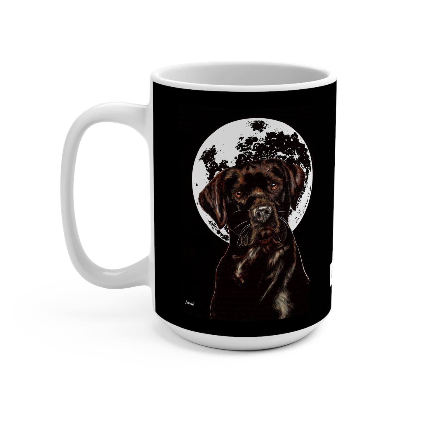 Chocolate Lab Dog Lover's 15oz Mug - Unique Pet Art Design
