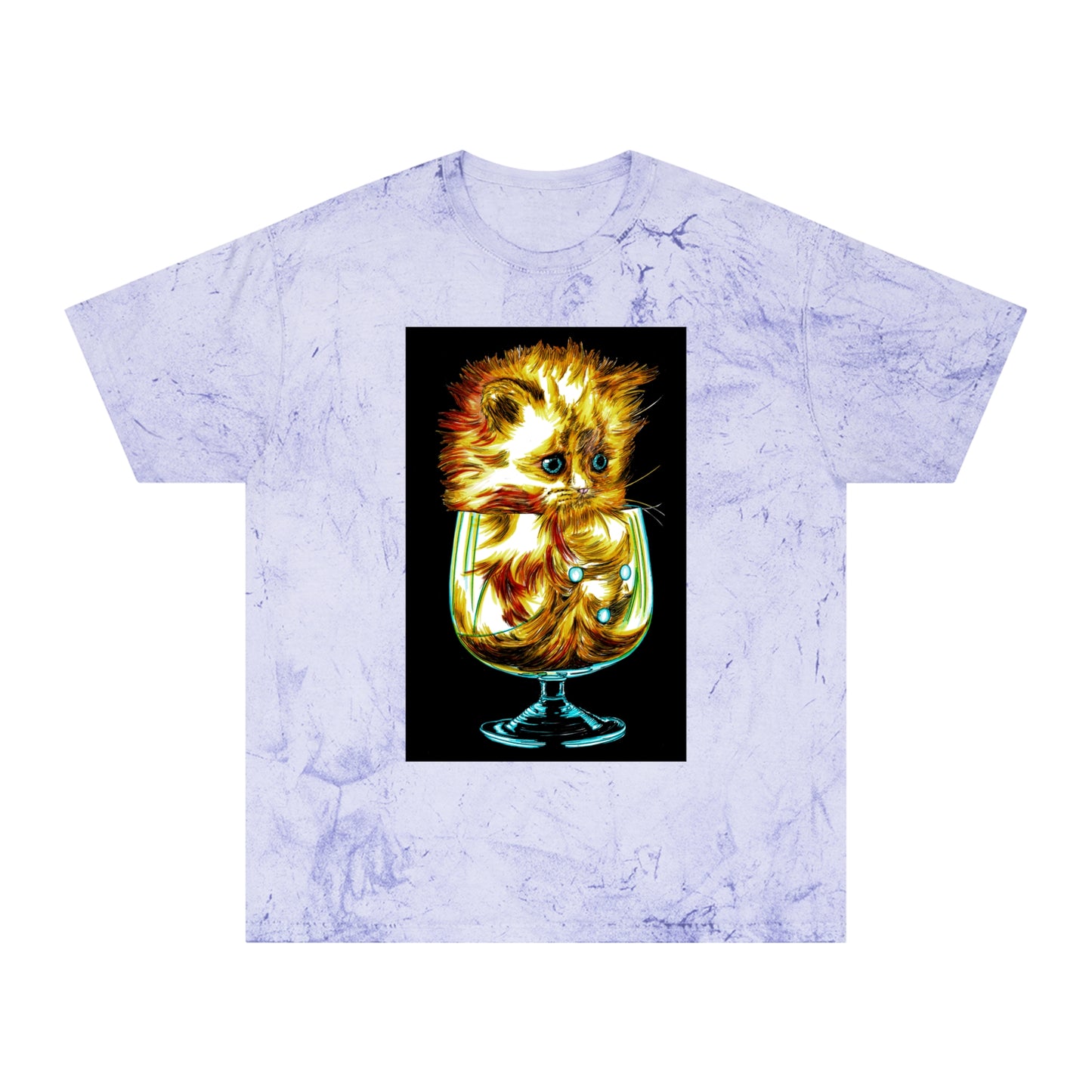 Color Blast Kitten T-Shirt โ Artistic Tee for Cat Lovers
