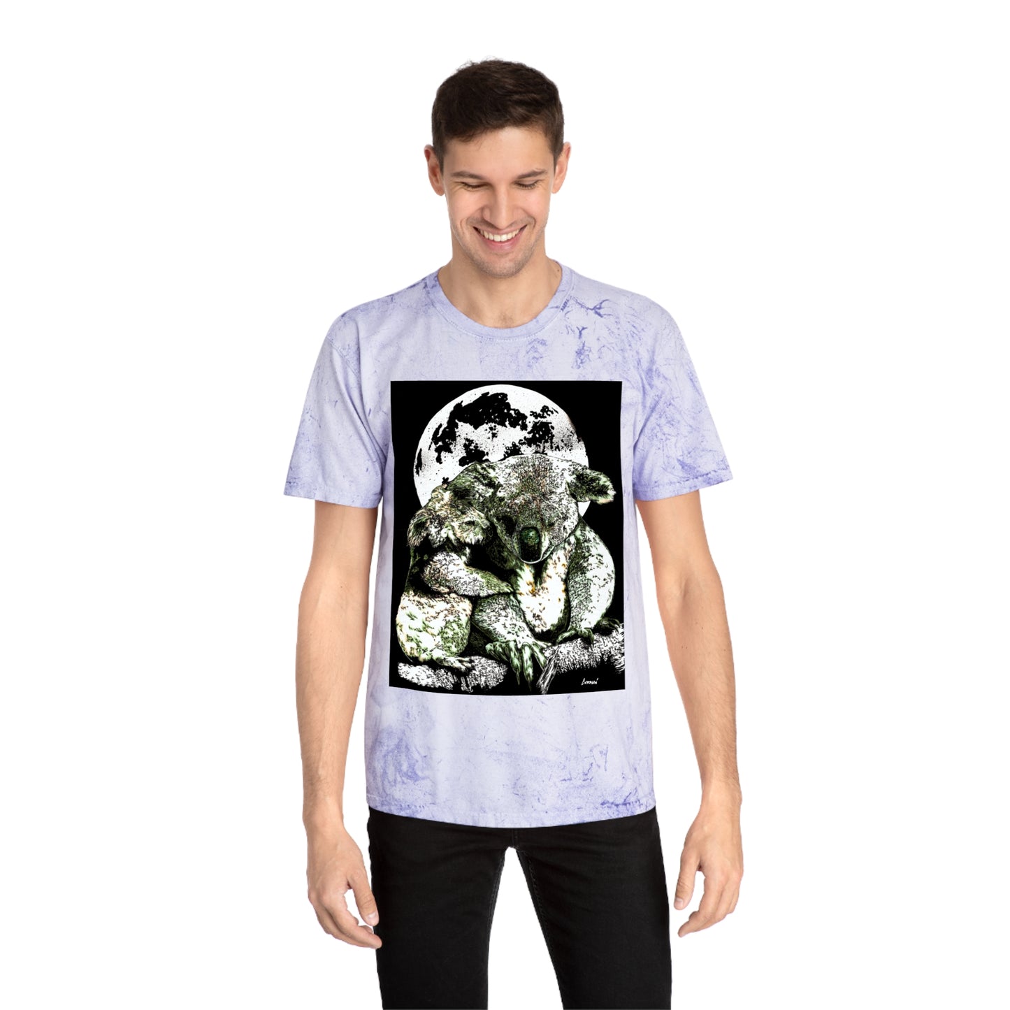 Two Koalas Color Blast T Shirt Original Hand Drawn Art