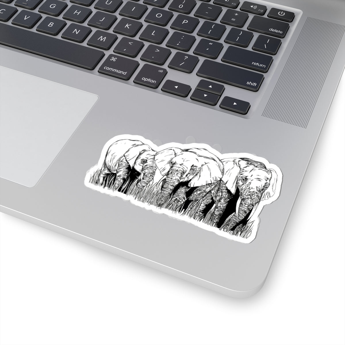 Elephant herd Kiss-Cut Stickers perfect for a laptop