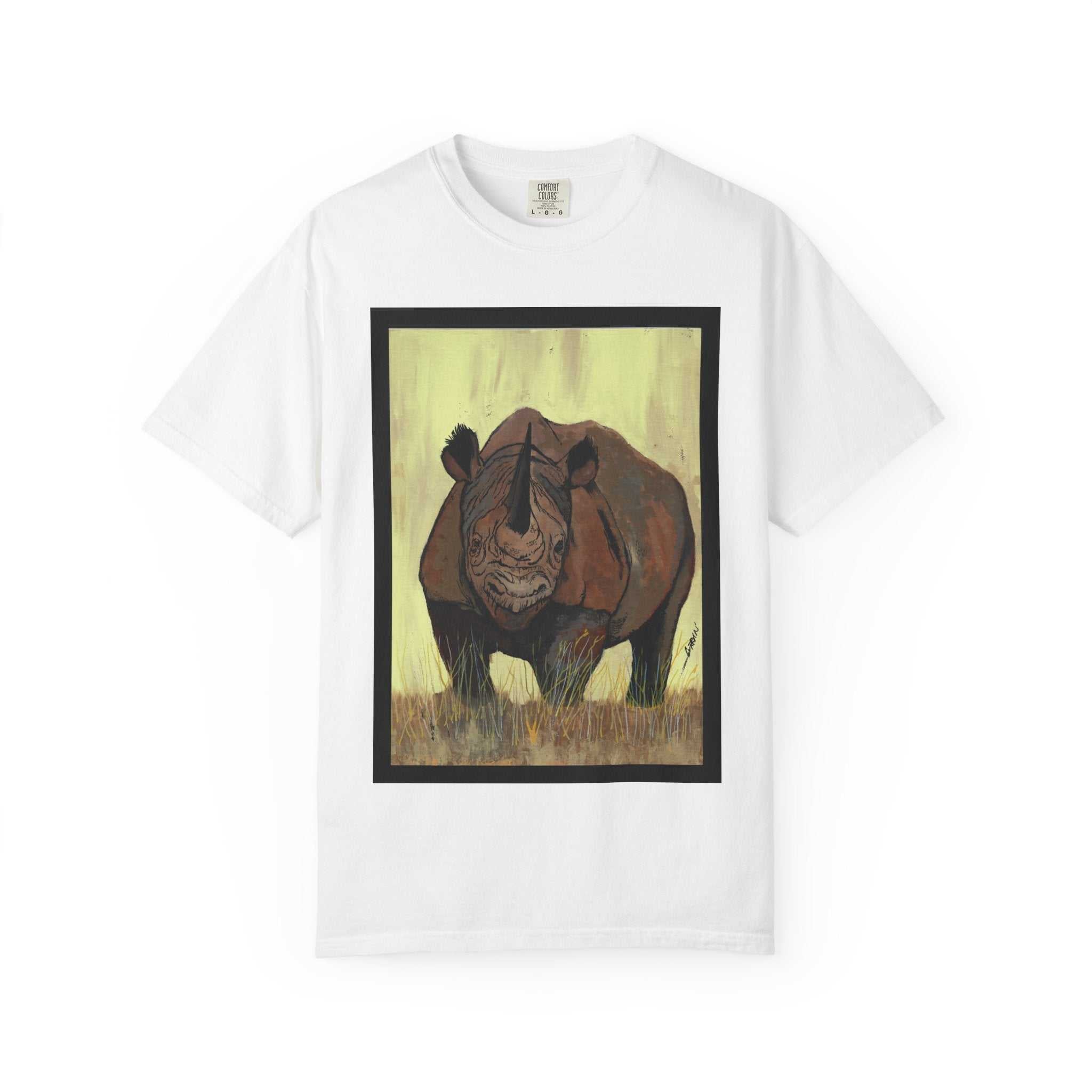 Perfect blend of style and sustainability with our Wildlife Rhinos Unisex Garment-Dyed T-Shirt - Eco-Friendly Nature Art. Stand out in nature-inspired fashion!