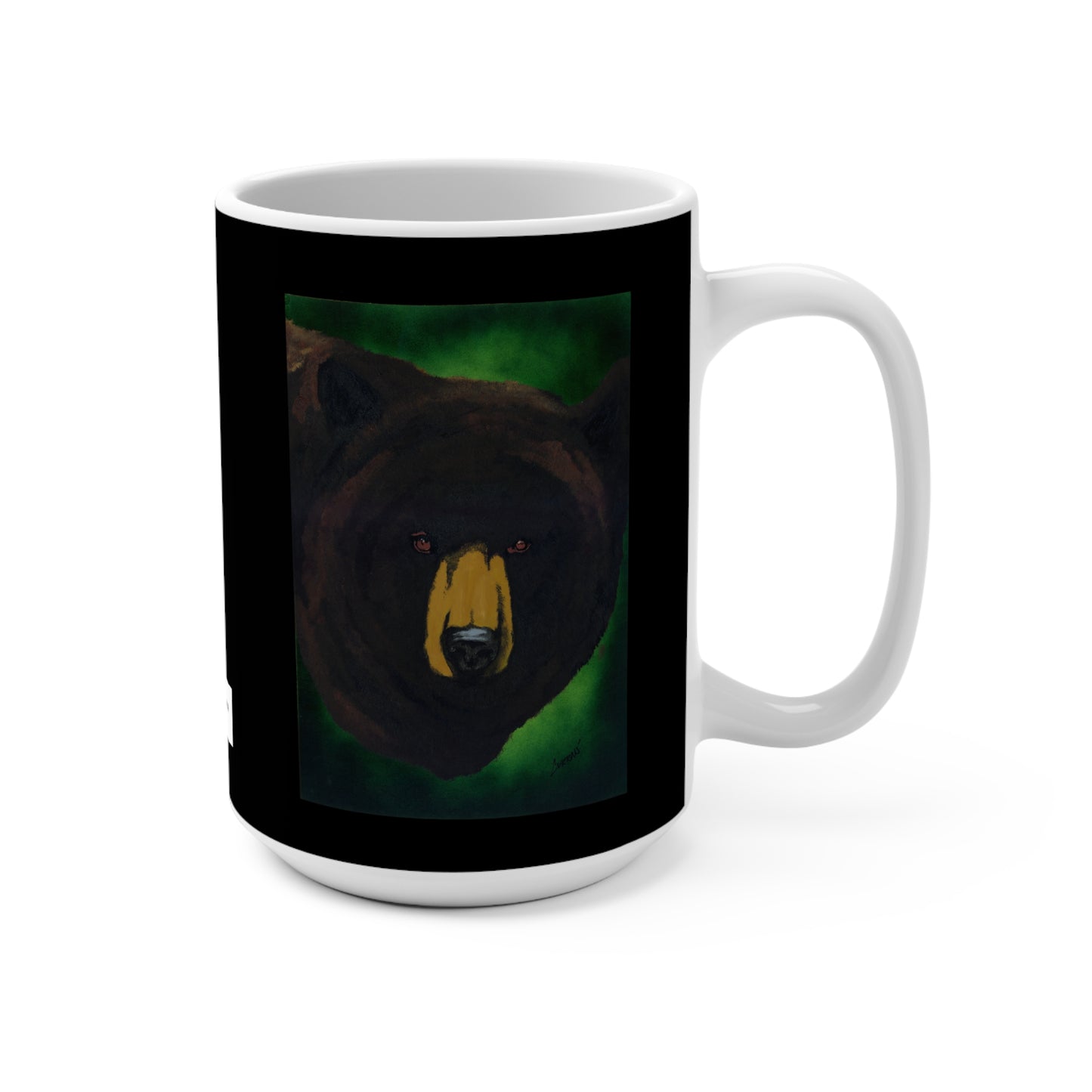 Original Hand-Painted Brown Bear Art 15oz Mug