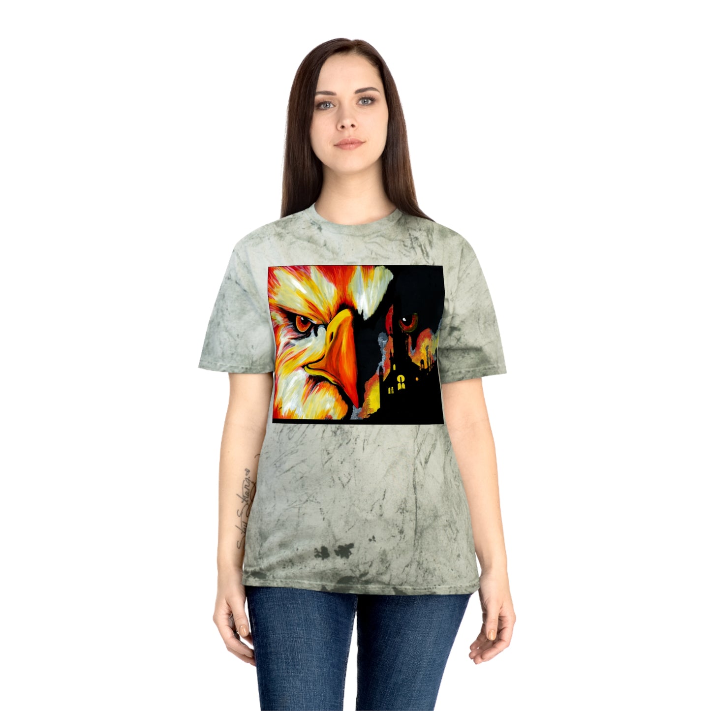 Phoenix Rising Color Blast T Shirt Original Hand Painted Art