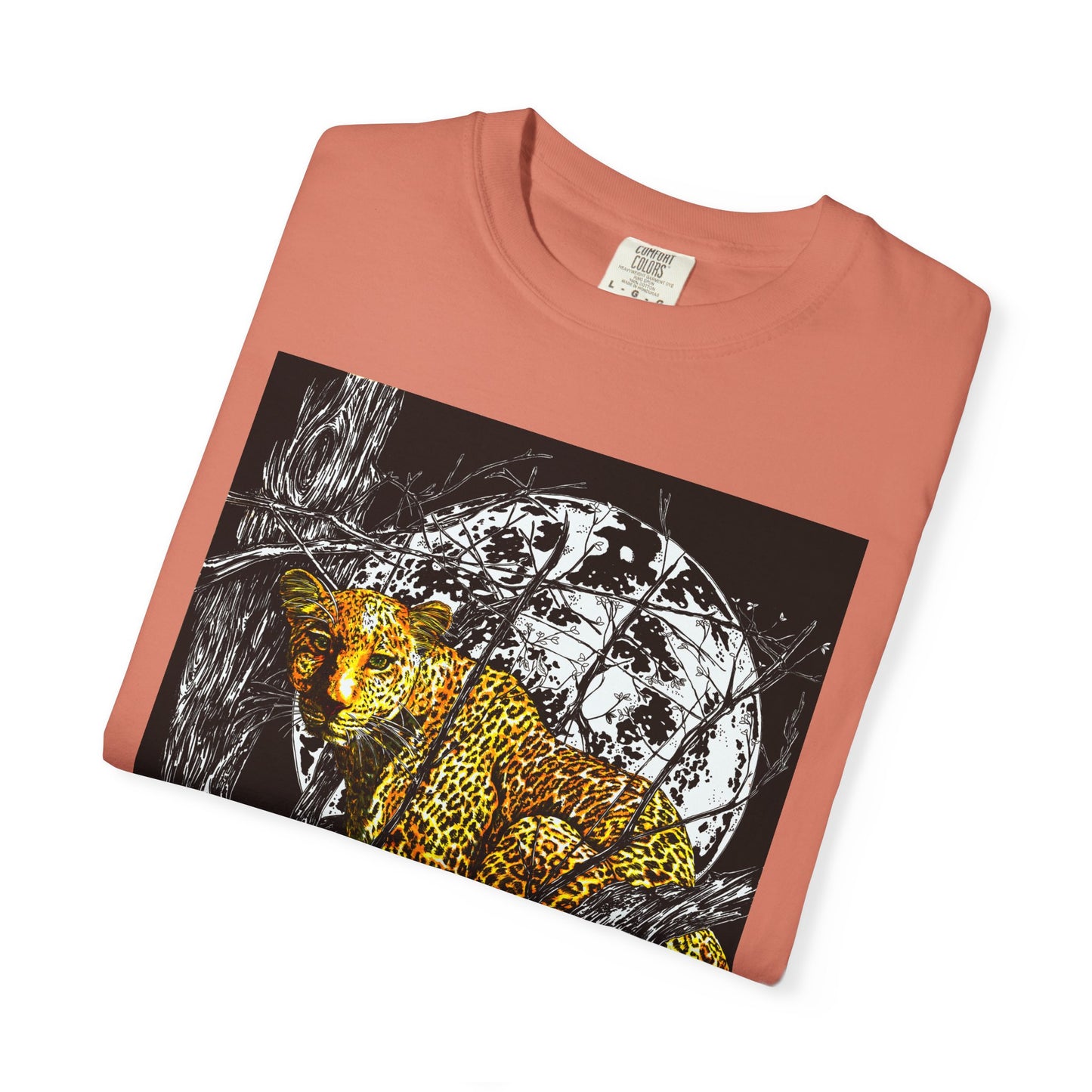 Moonlit Leopard Unisex Garment-Dyed T-Shirt - Wild Animal Art Tee