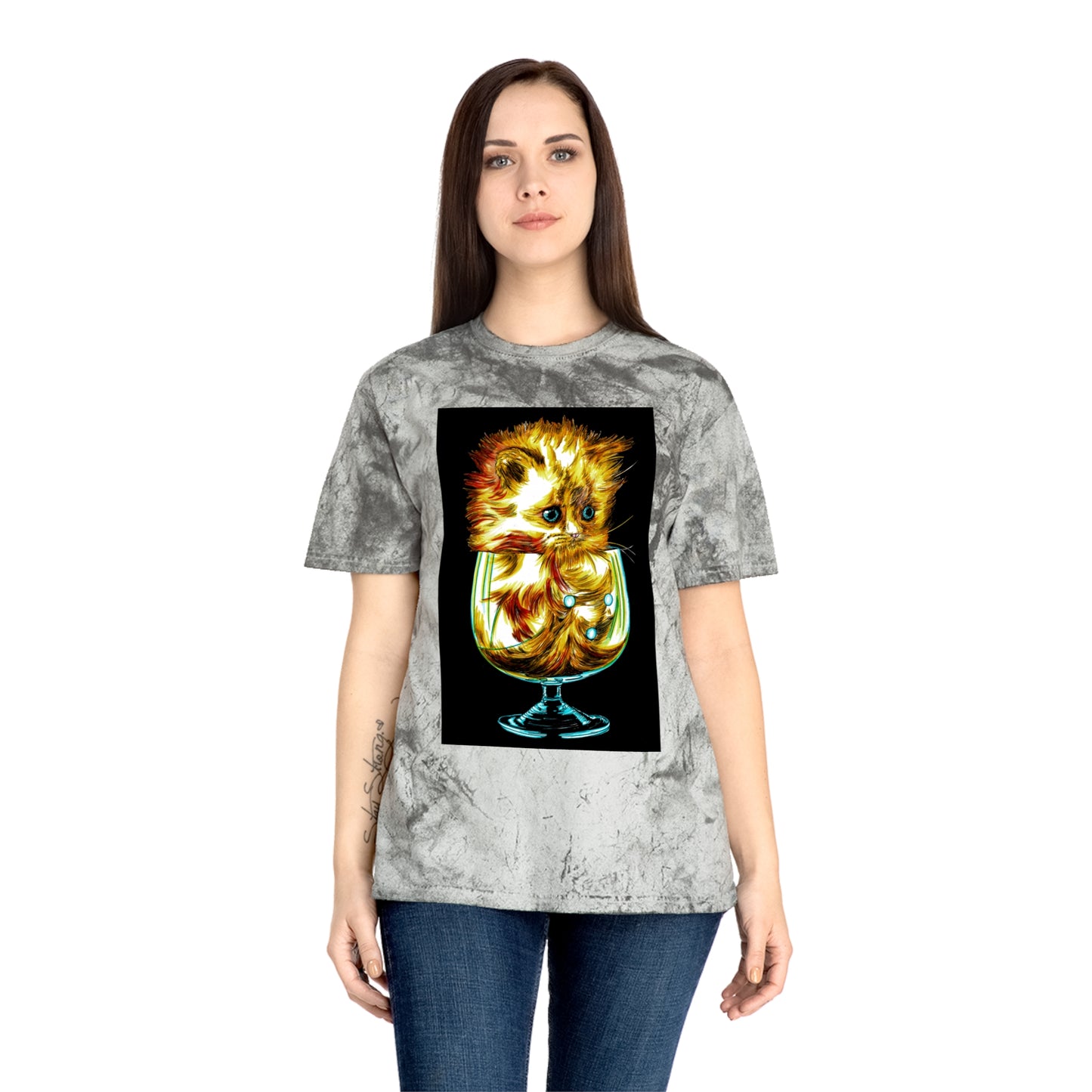 Color Blast Kitten T-Shirt โ Artistic Tee for Cat Lovers