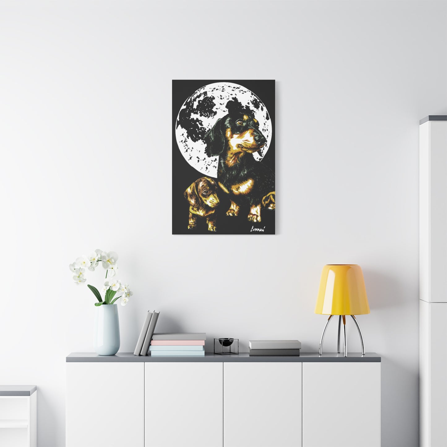 Dachshund Canvas Print of the Original, hand drawn wall art