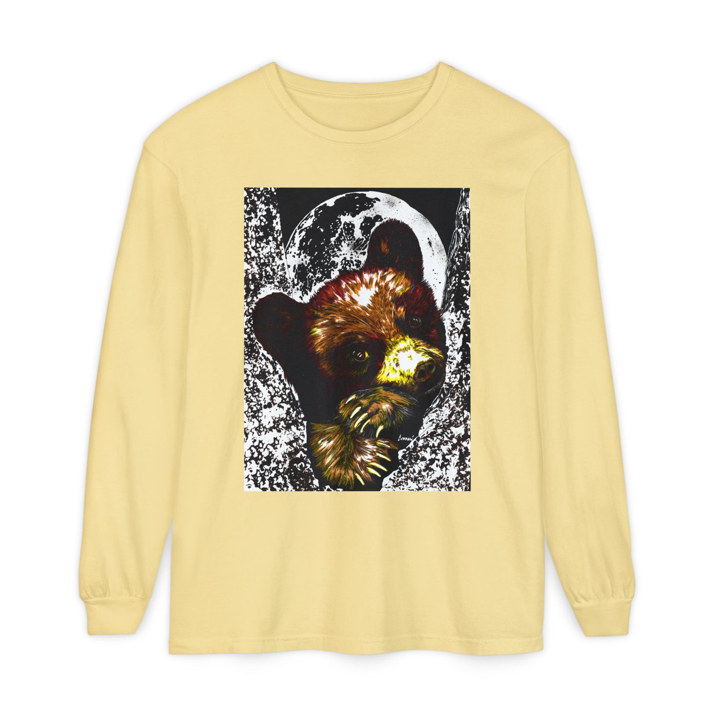 Moonlit Brown Bear Cub Unisex Long Sleeve T Shirt