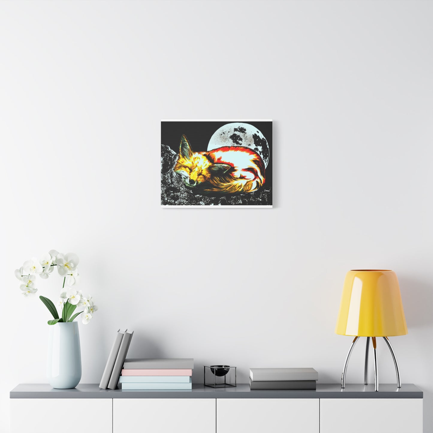 Red Fox Art Print of my Original hand drawn art printed on stretched canvas of a Red Fox