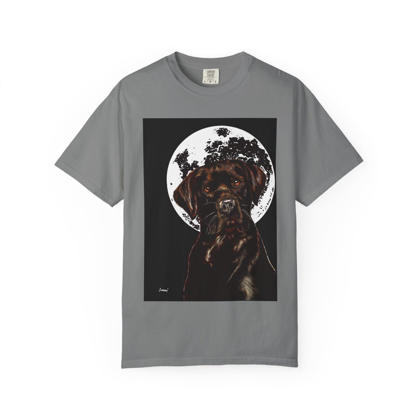 Moonlit Chocolate Lab Unisex Garment-Dyed T-Shirt