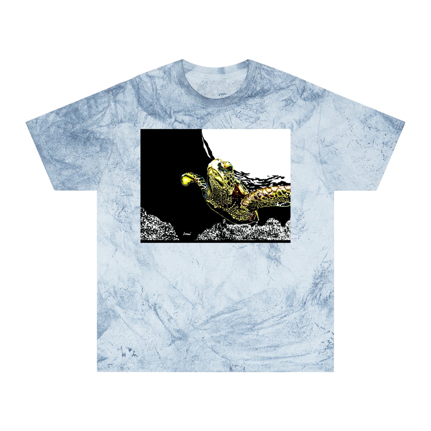 Ocean Vibes Unisex T Shirt with Hand Drawn Sea Turtle Art