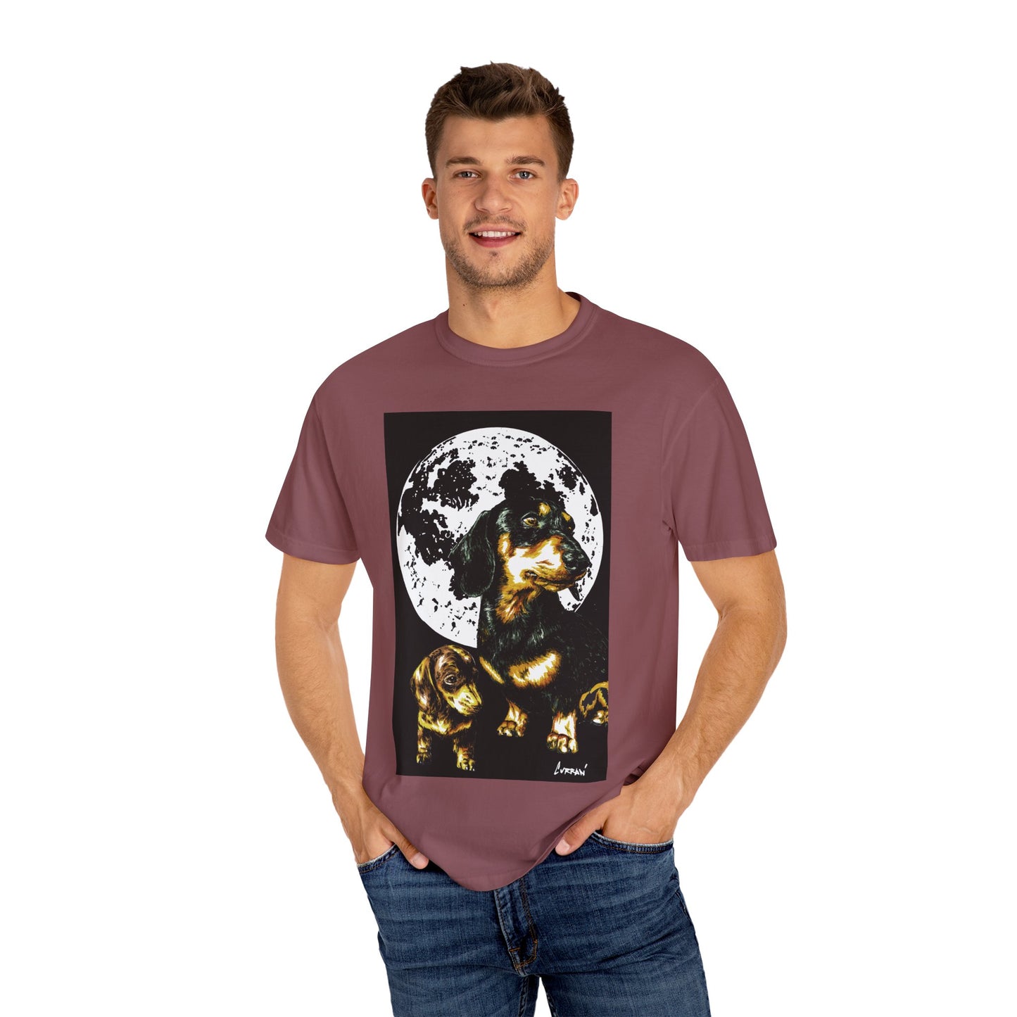 Dachshund Puppies Full Moon Dog Lovers T-Shirt