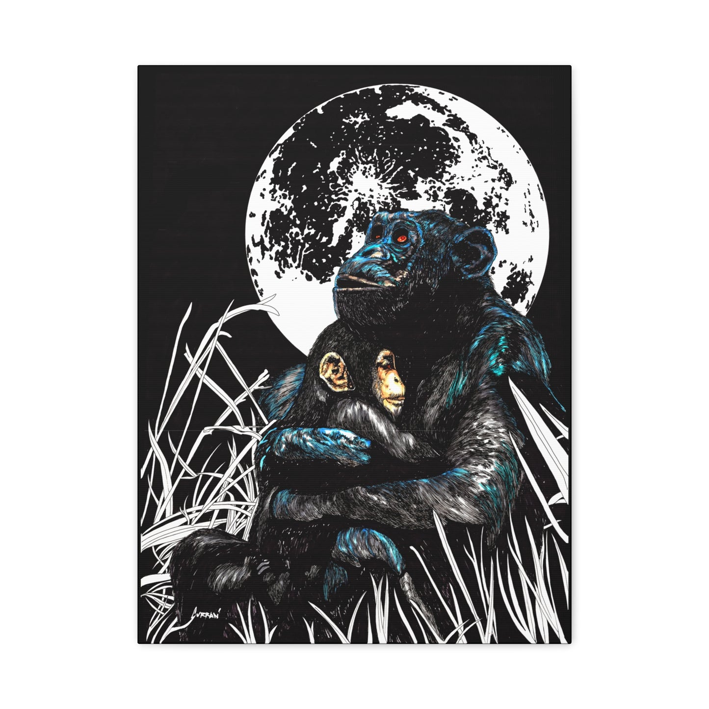 Gorilla Wall Art, Gorilla Print, Hand-Drawn Gorilla, Wildlife Art,