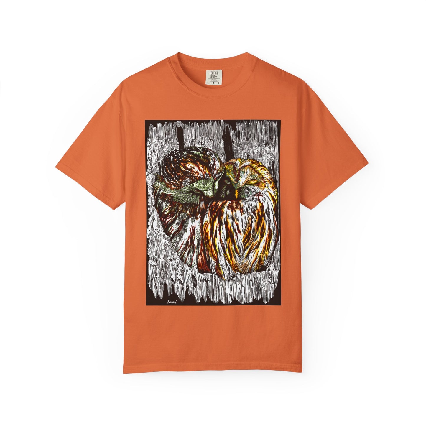 Owls in a Tree Unisex Garment-Dyed T-Shirt