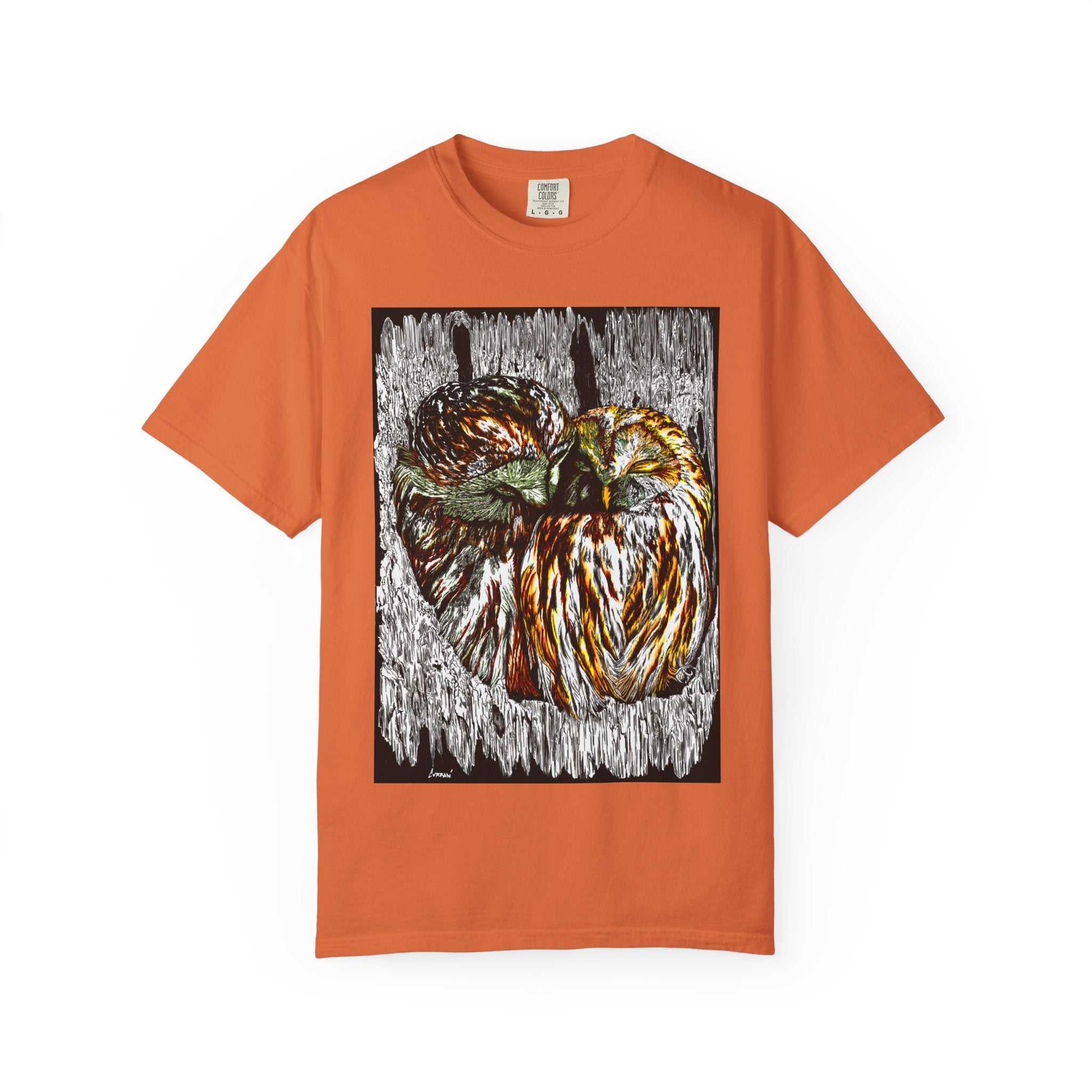 Owls in a Tree Unisex Garment-Dyed T-Shirt