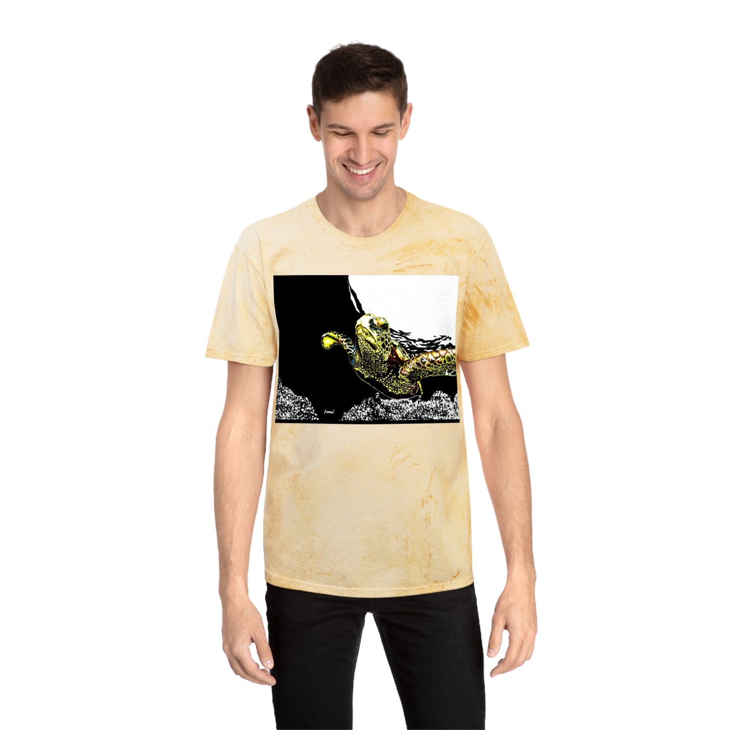 Ocean Vibes Unisex T Shirt with Hand Drawn Sea Turtle Art