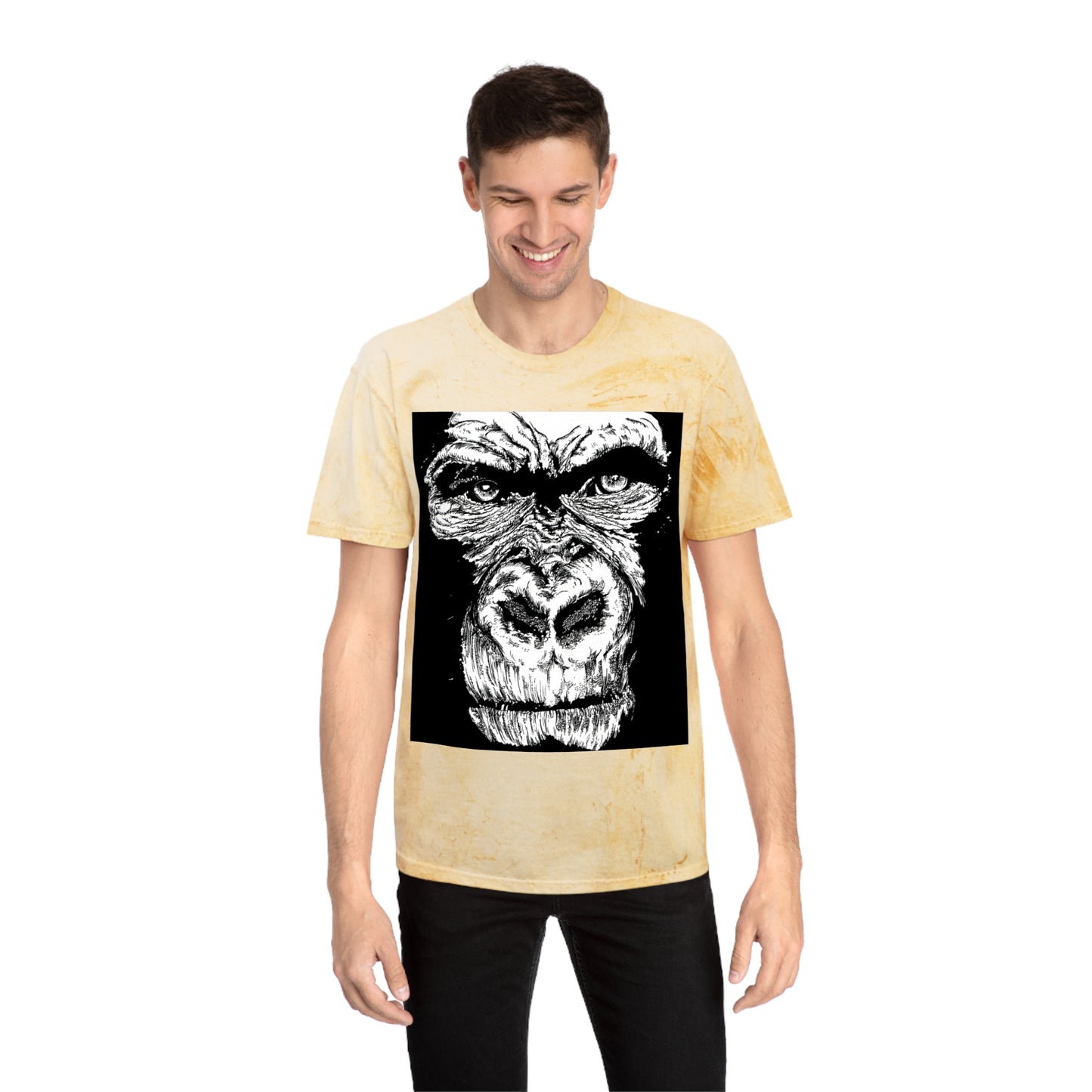 Gorilla Face Color Blast T Shirt Original Hand-Drawn Art