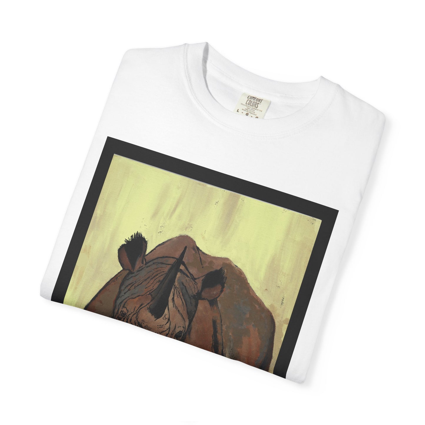 Wildlife Rhinos Unisex Garment-Dyed T-Shirt - Eco-Friendly Nature Art