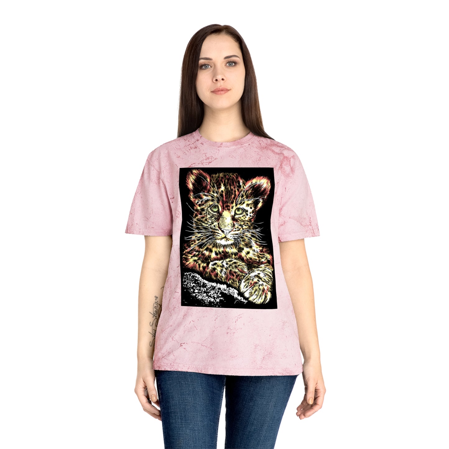Majestic Leopard Color Blast T Shirt Original Hand Drawn Art