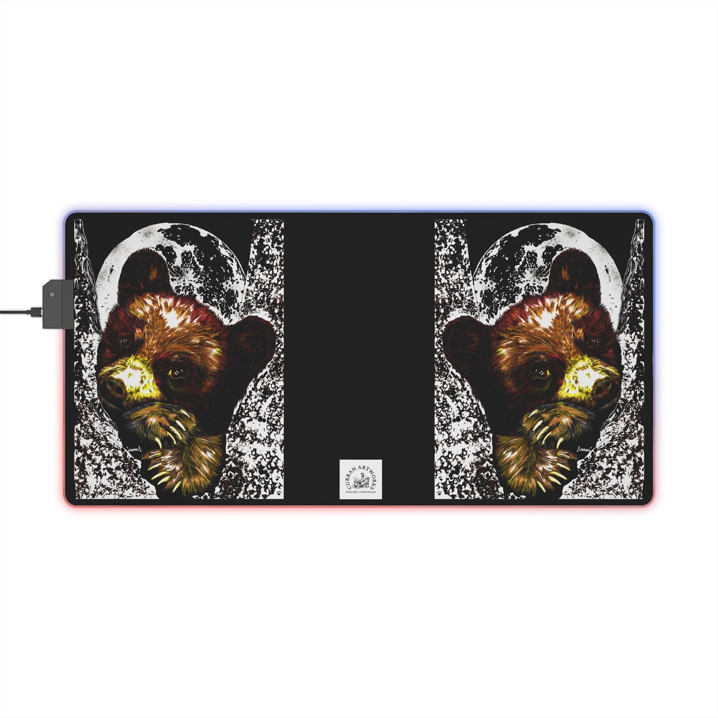 LED Illuminated Gaming Mouse Pad with Bear Design
