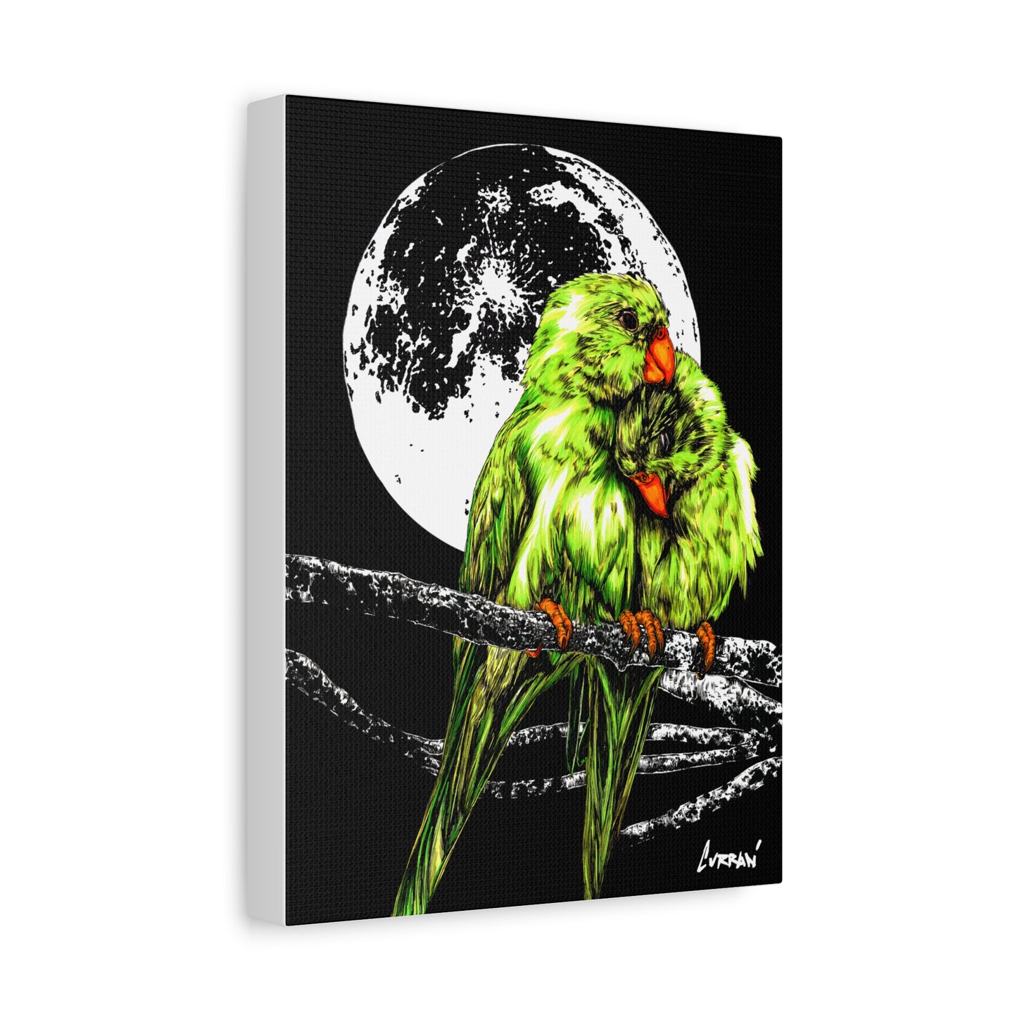 Lush Lovebirds Canvas Art Prints, Stretched Matte Wall Decor
