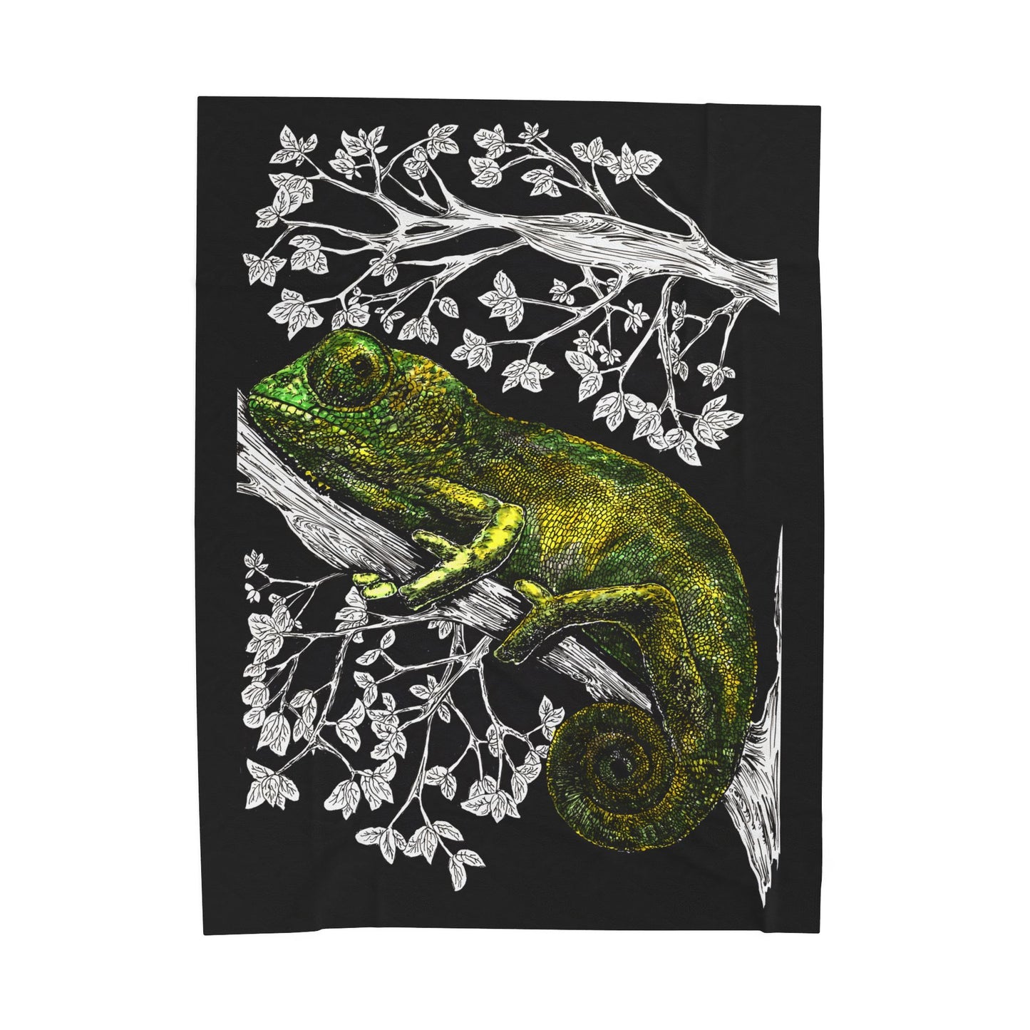 Chameleon Inspired Velveteen Plush Blanket Cozy Pet Decor