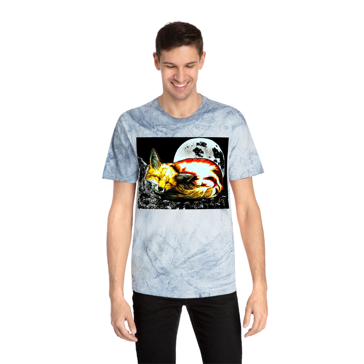 Red Fox Unisex T Shirt with Color Blast Design