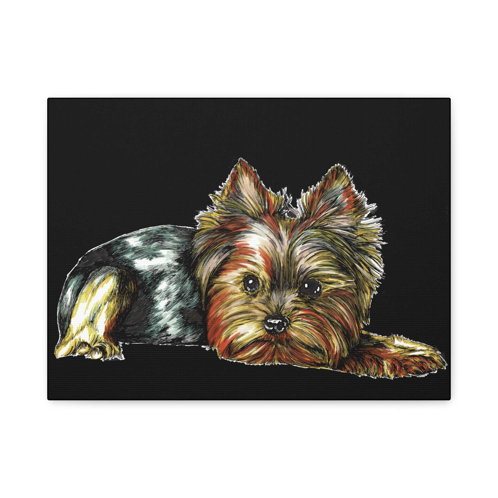 Bring home our Yorkshire Terrier Canvas Art - Cute Dog Stretched Print for Pet Lovers and show off your furry friend in style!