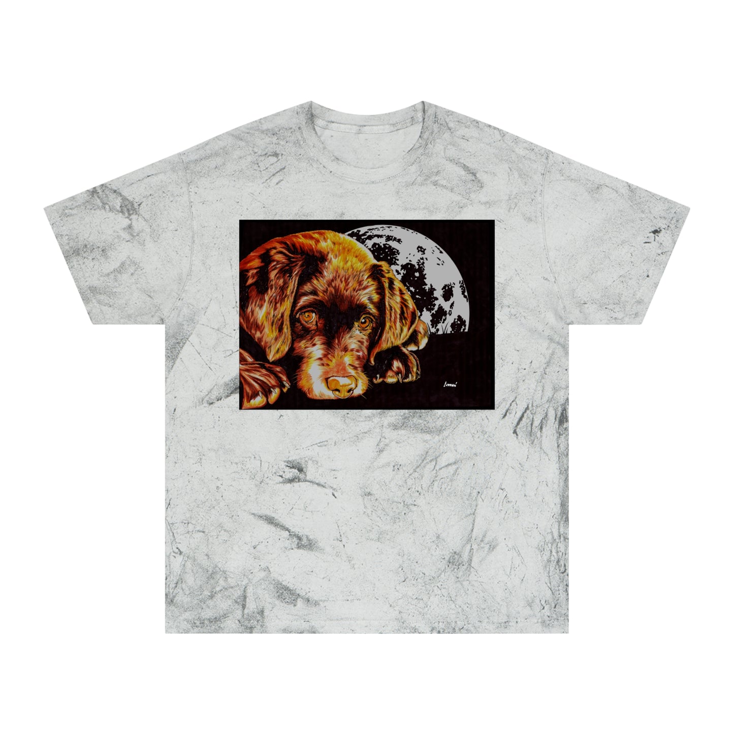 Chocolate Lab Puppy Color Blast T-Shirt - Unisex Artistic Pet Tee
