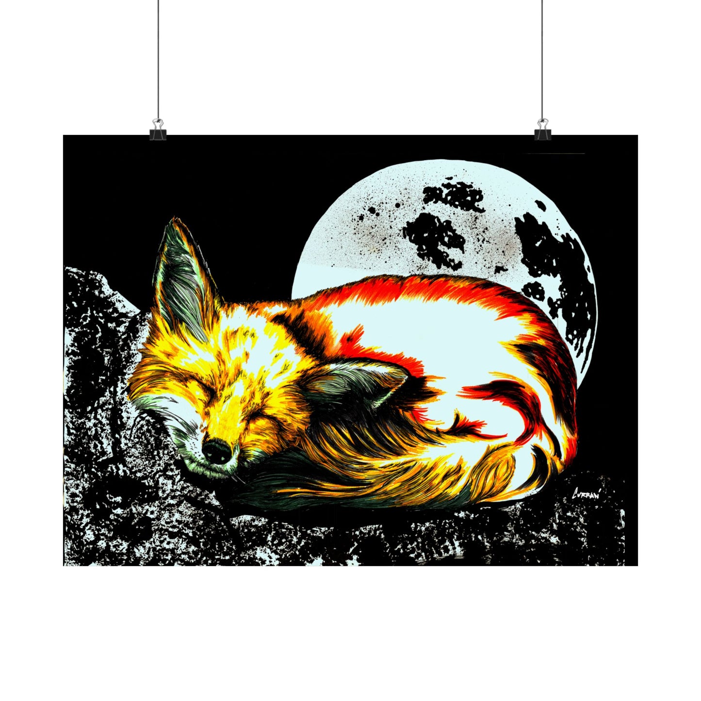 Dreamy Fox Satin Poster - 300gsm Art Print for Animal Lovers