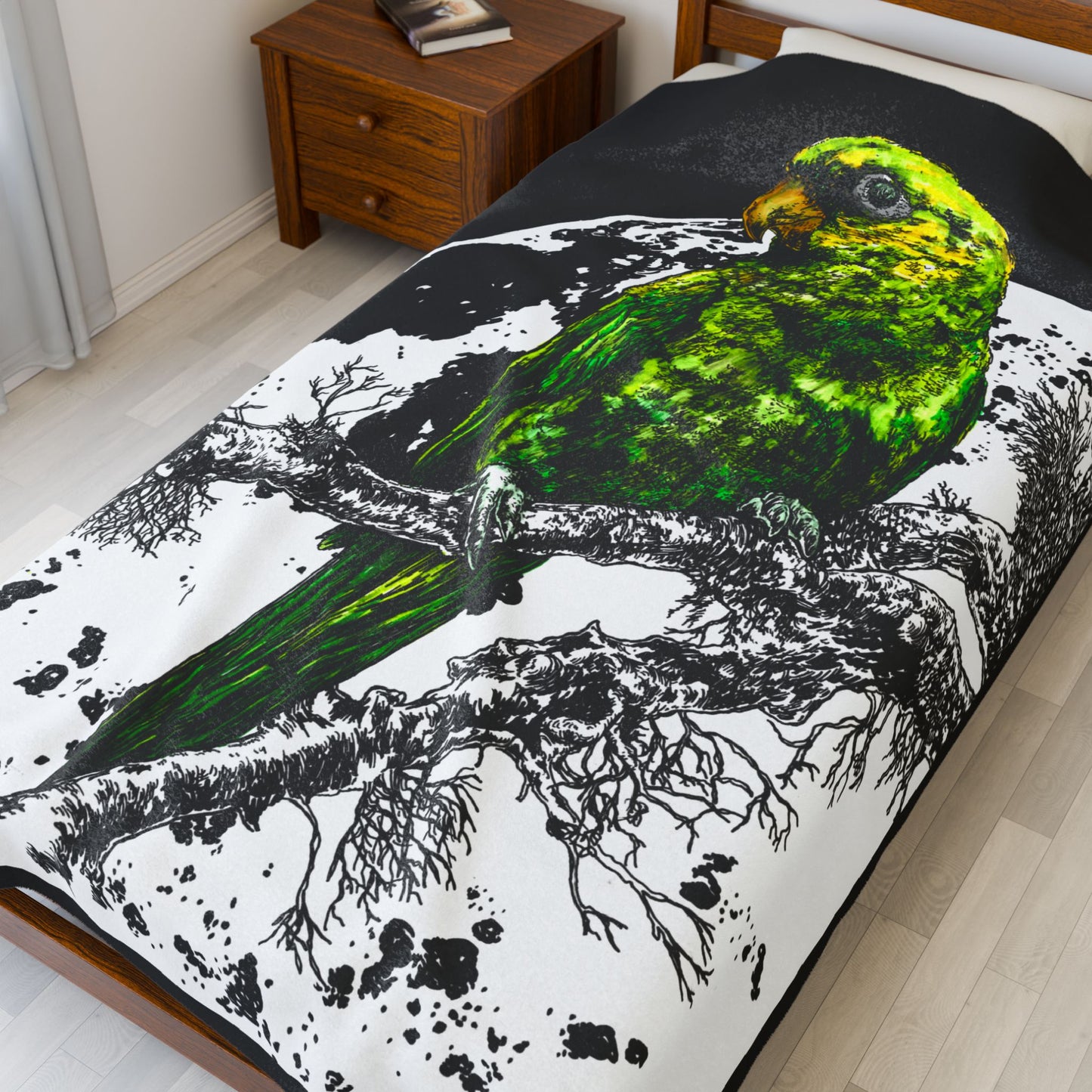 Colorful Parrot Velvet Plush Blanket -Tropical Vibes for Home Decor