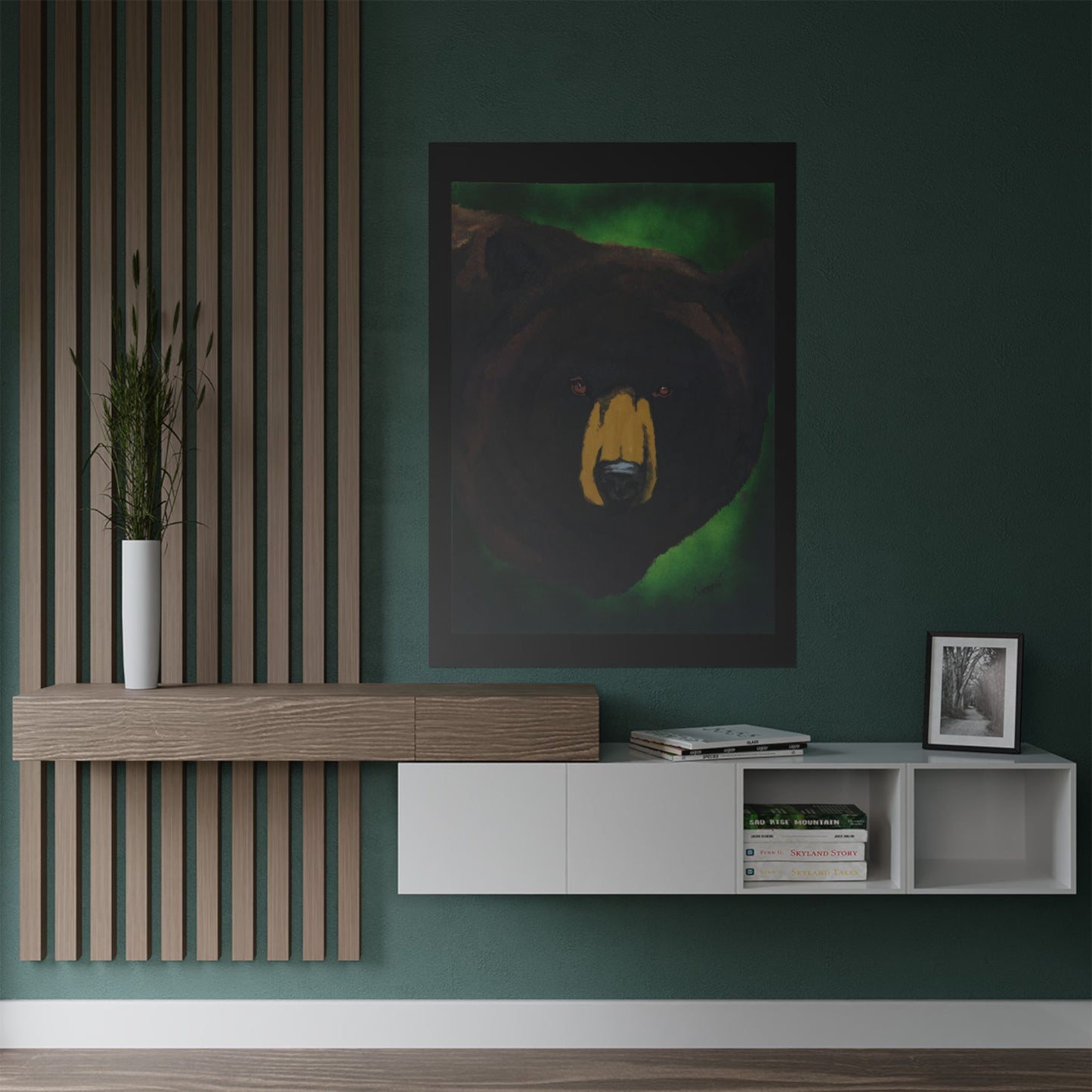 Brown Bear Nature-Inspired Satin Art Print for Animal Lovers
