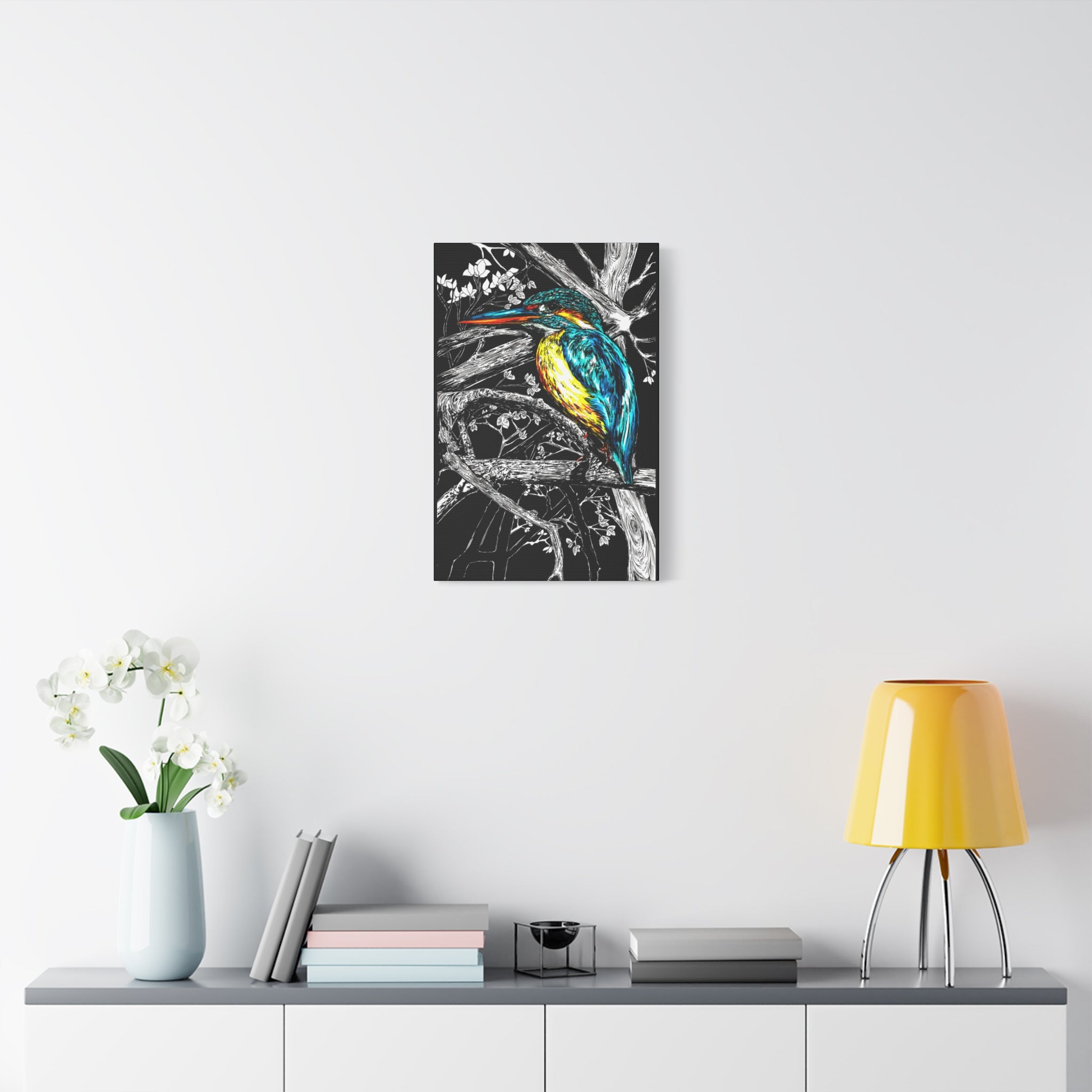 Kingfisher Bird Wall Art Print of the Original, hand drawn