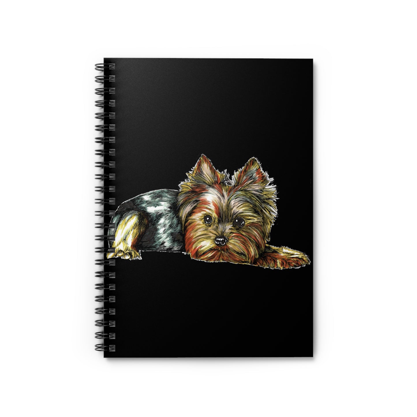 Yorkie Terrier Spiral Notebook – Ruled Line, Original Hand-Drawn Art