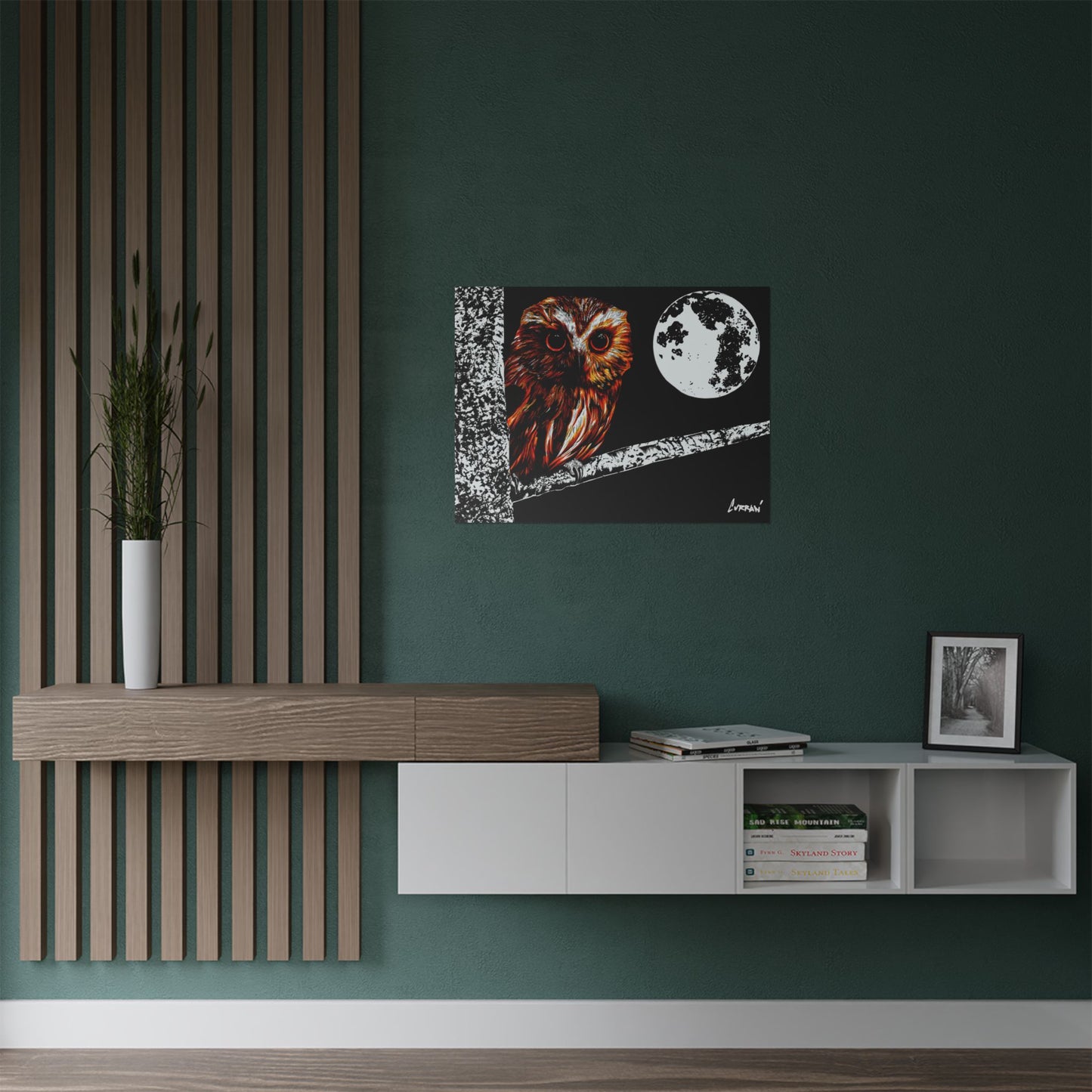 Mystical Owl Satin Poster | 300gsm Wall Art for Nature Lovers