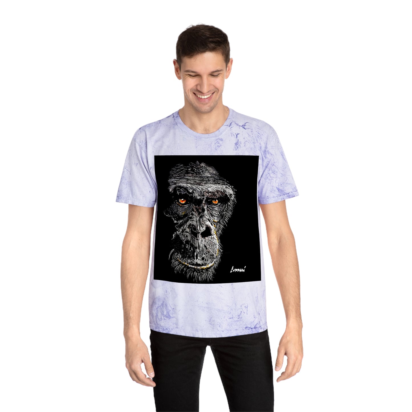 Gorilla Face Color Blast T Shirt Original Hand Drawn Art