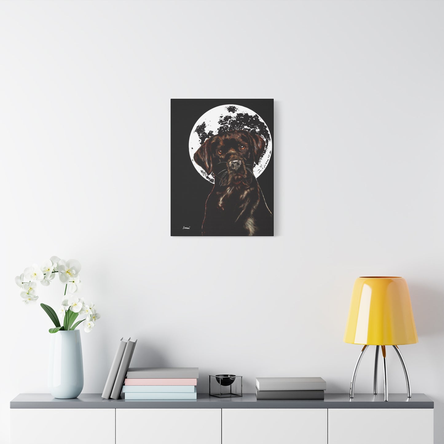 Chocolate Lab in Moonlight Wall Art Print of the Original