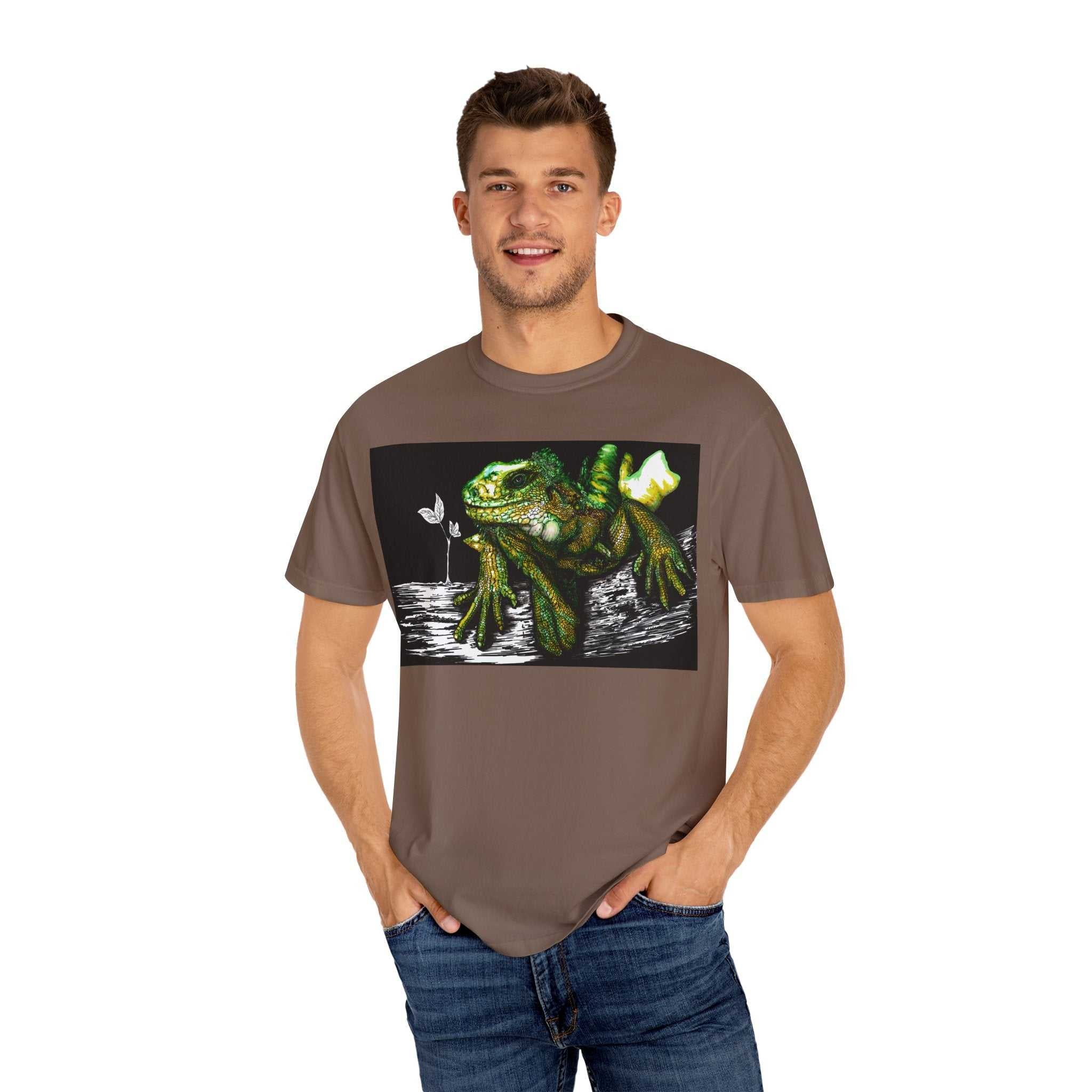 Iguana Unisex T-shirt - Hand Painted Art Design