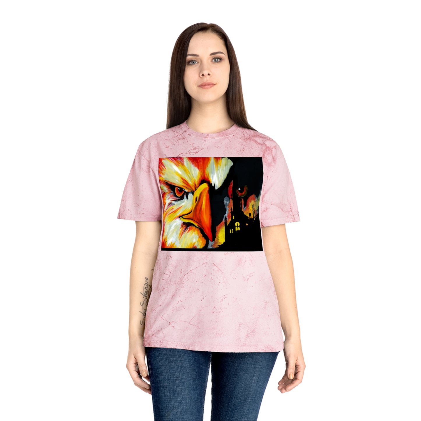 Phoenix Rising Color Blast T Shirt Original Hand Painted Art
