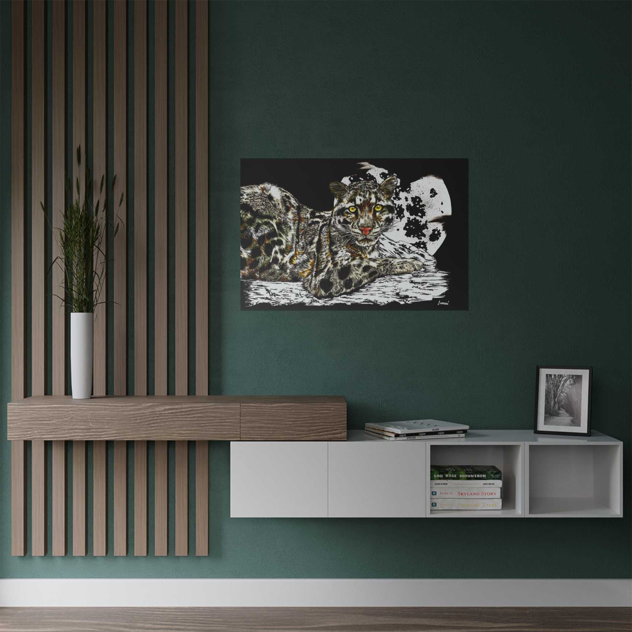 Majestic Snow Leopard Satin Poster, Art Print