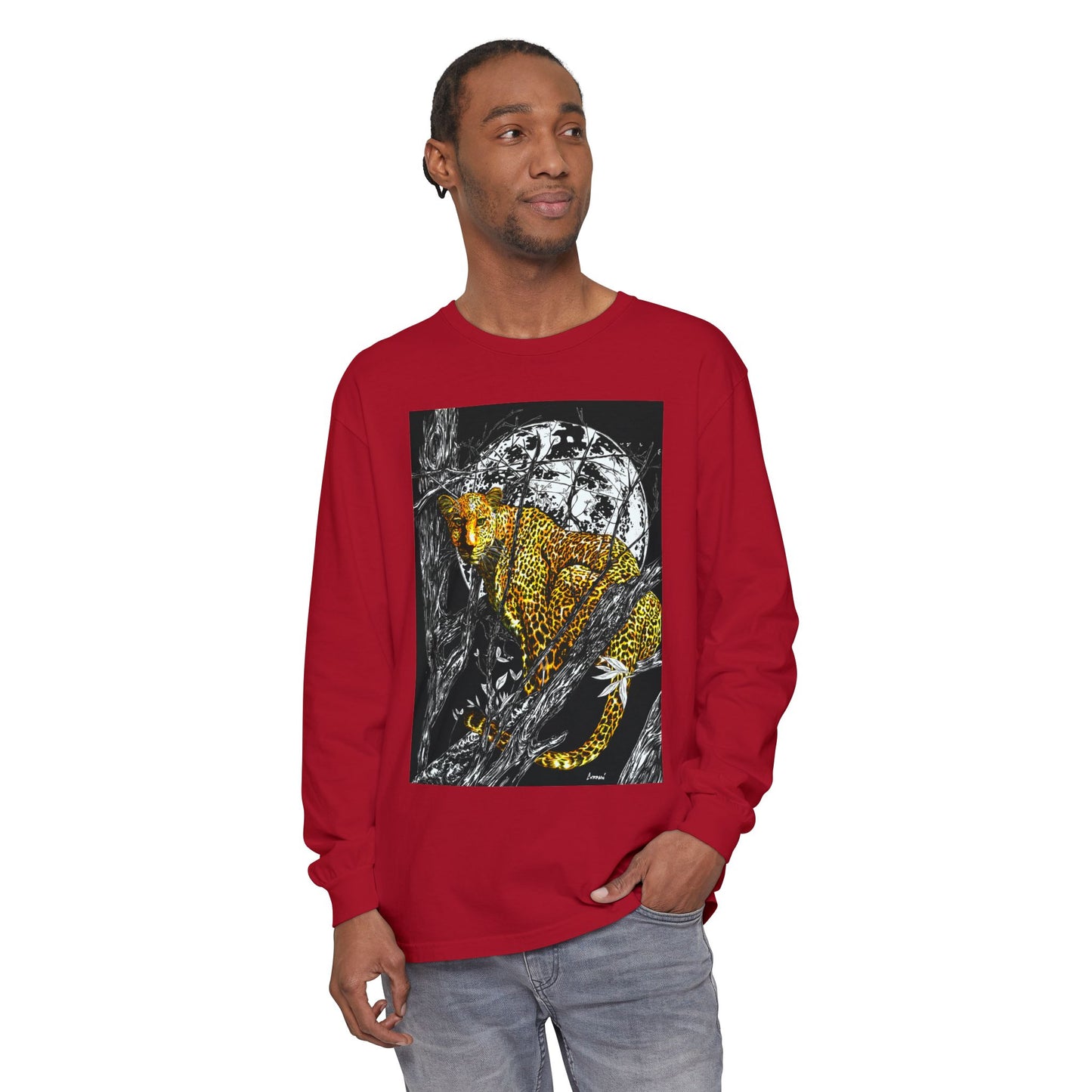 Wild Cheetah Unisex Long Sleeve T Shirt Eco-Friendly