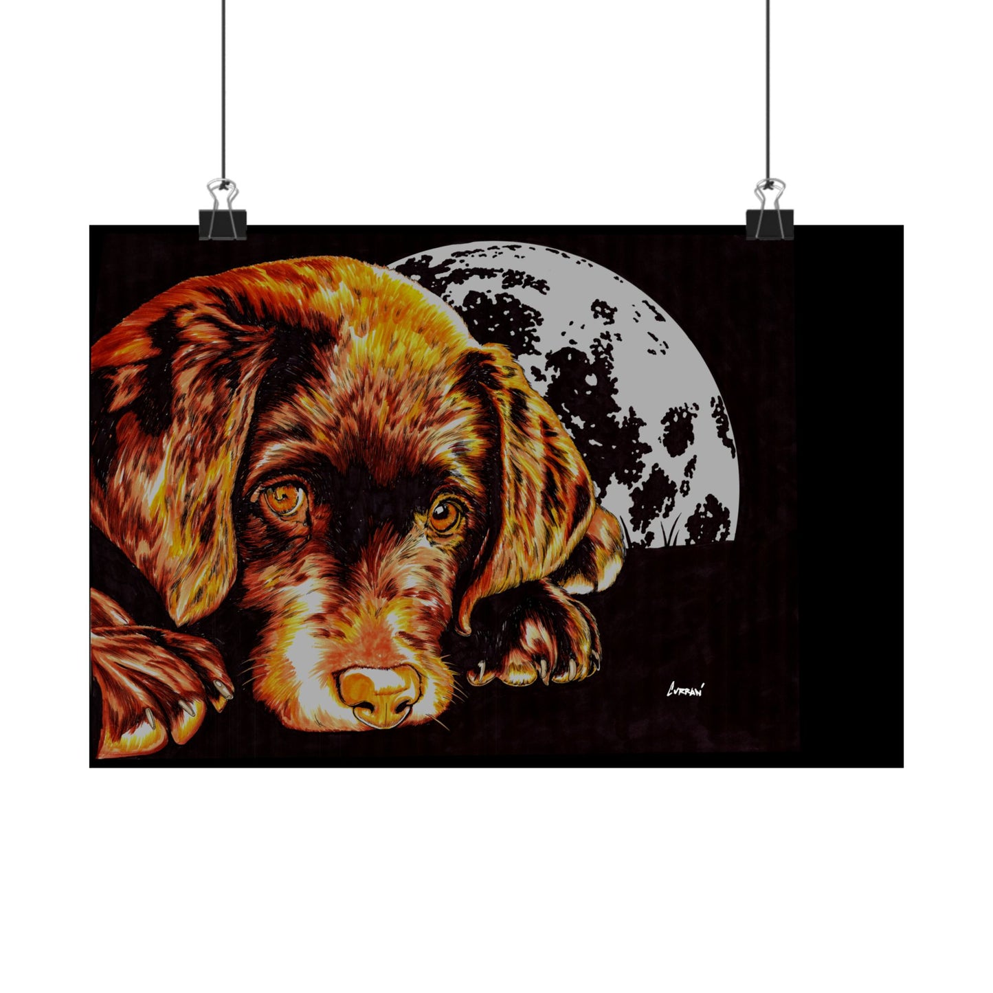 Chocolate Lab Puppy Adorable Dog Satin Poster
