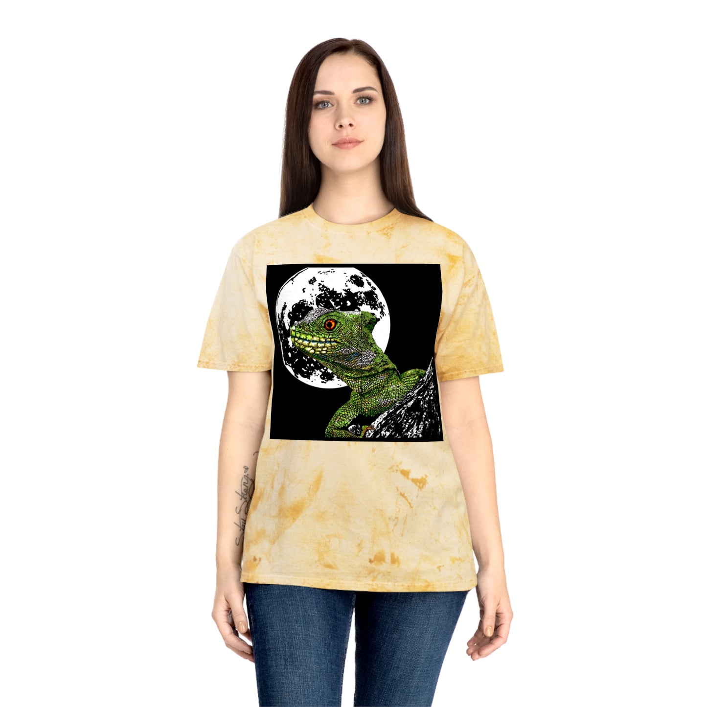 Striking Lizard Color Blast T Shirt Original Hand-Drawn Art