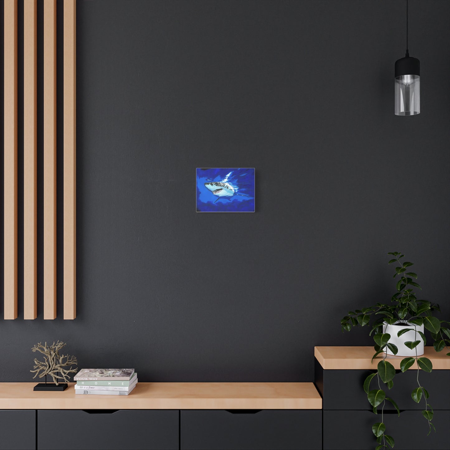 Great White Shark Canvas Art – Original Hand-Painted