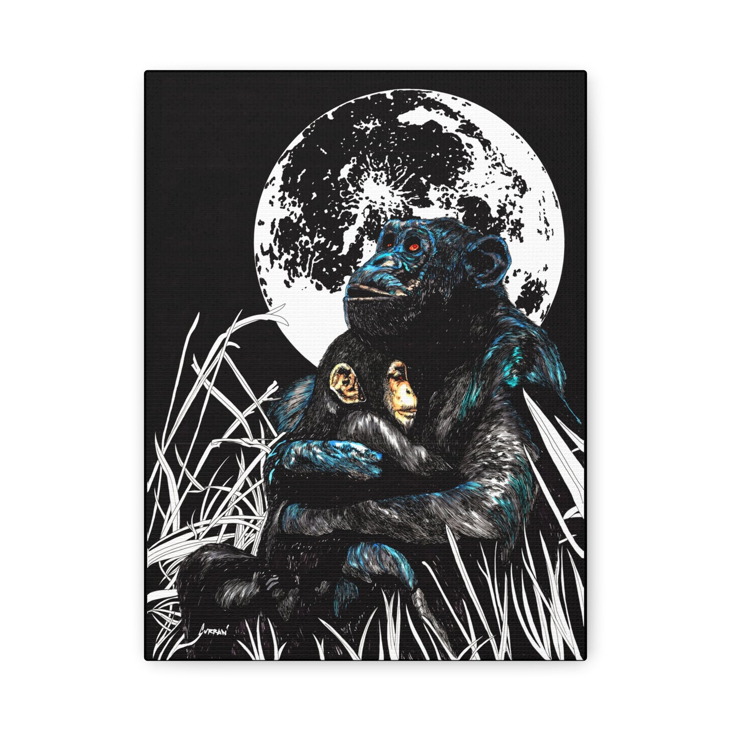 Gorilla Wall Art, Gorilla Print, Hand-Drawn Gorilla, Wildlife Art,