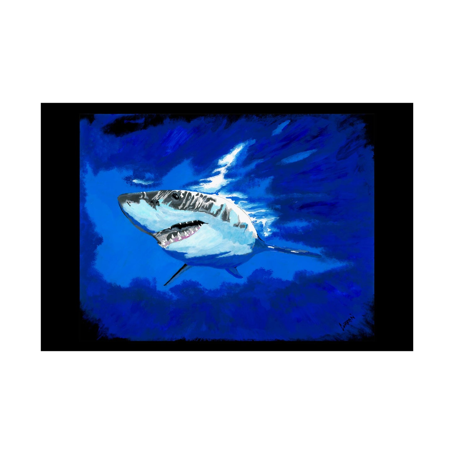 Ocean Adventure Shark Satin Poster (300gsm) - Vibrant Wall Art for Marine Life Lovers