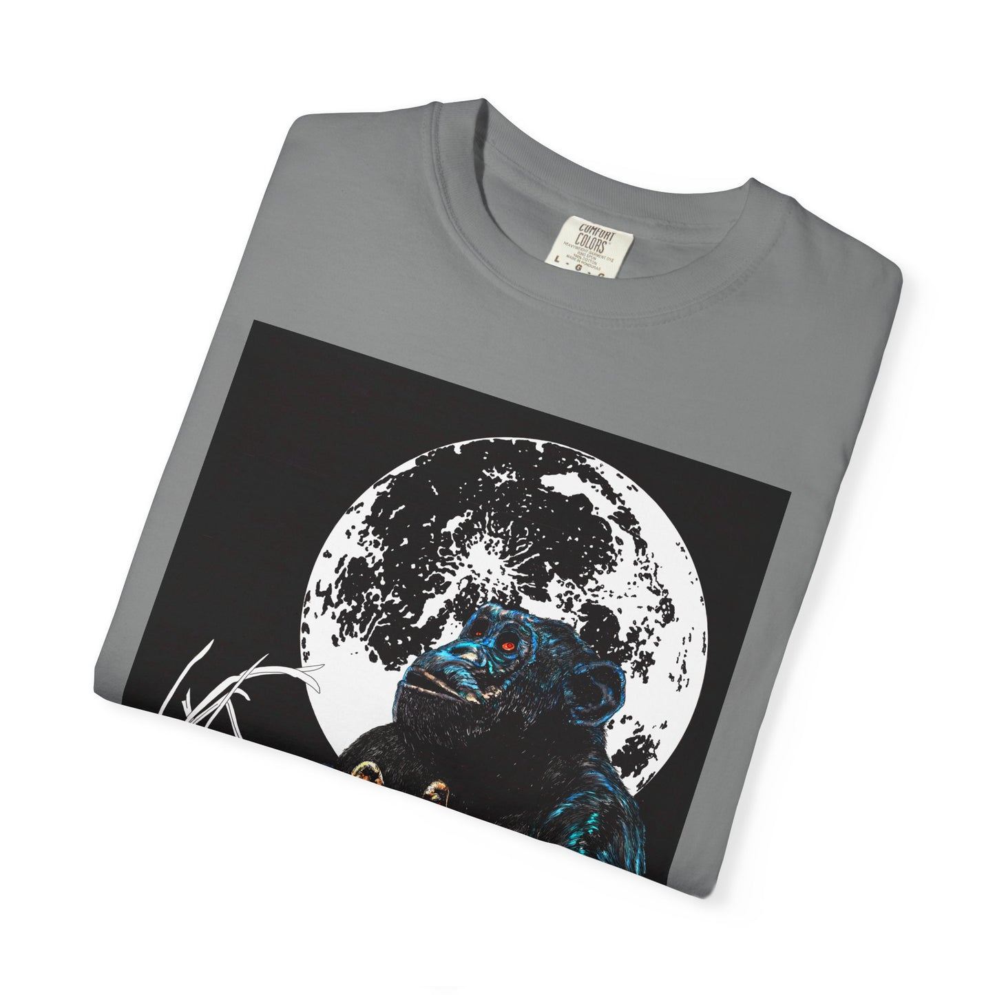 Moonlit Gorilla and Child Unisex Garment-Dyed T-Shirt